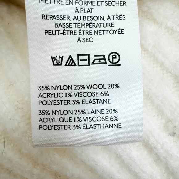 Anthropologie Rhea Bow-Front Crop Wool Blend Cardigan Sweater Ivory Size Medium - Picture 7 of 8